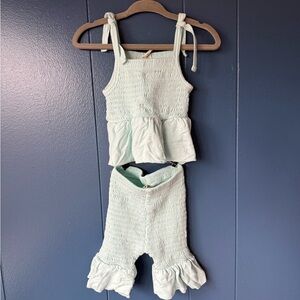 Baby Girl Light Blue Ruffle Bottom Set